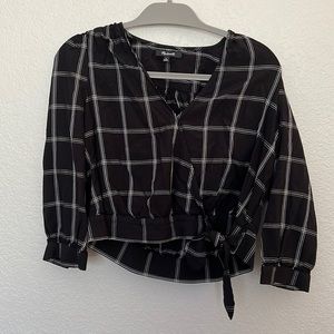 Madewell Plaid Wrap Top